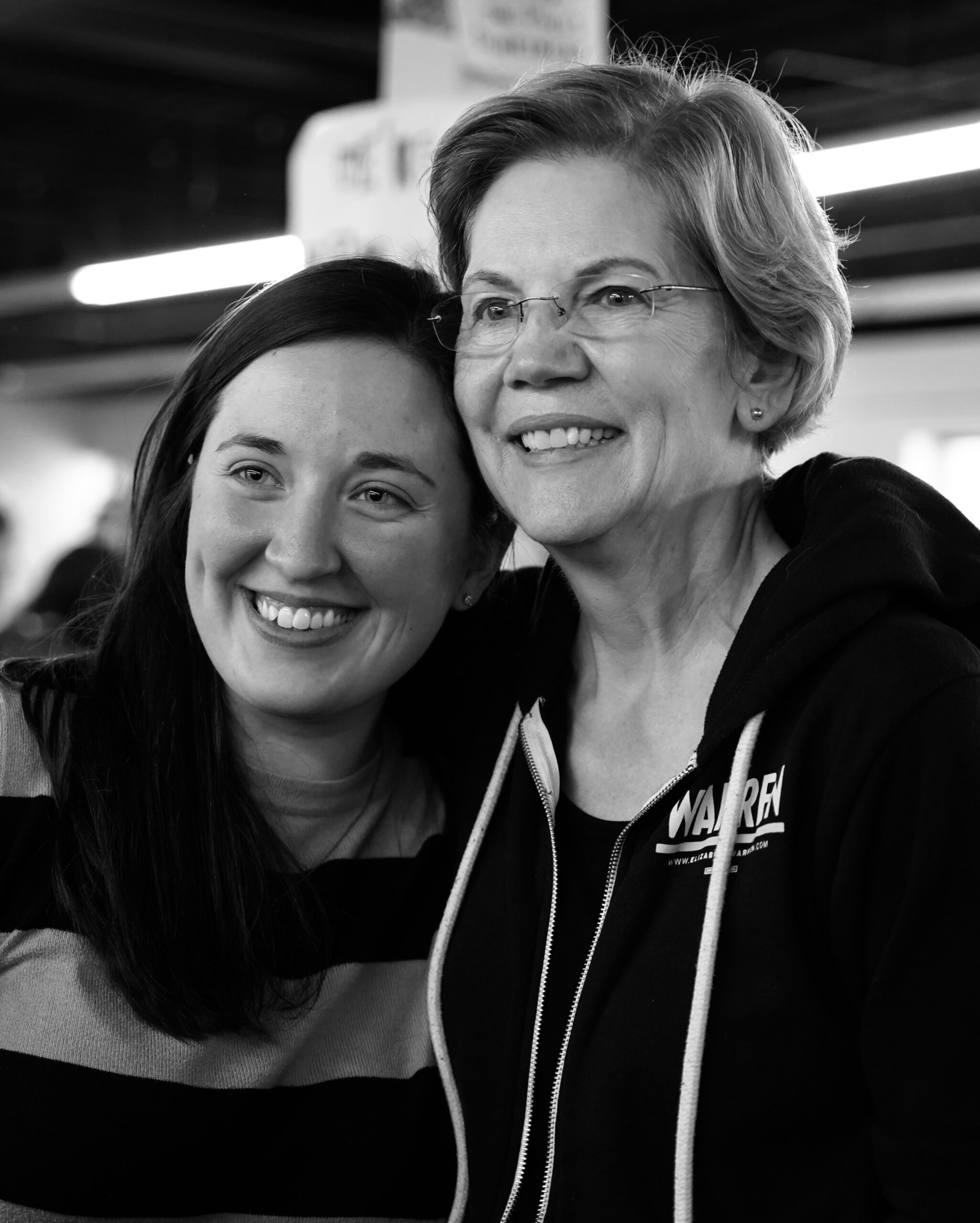 Photo of Cate with U.S. Senator Elizabeth Warren of Massachusetts.